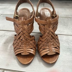Tory Burch Brown Wedge Sandals